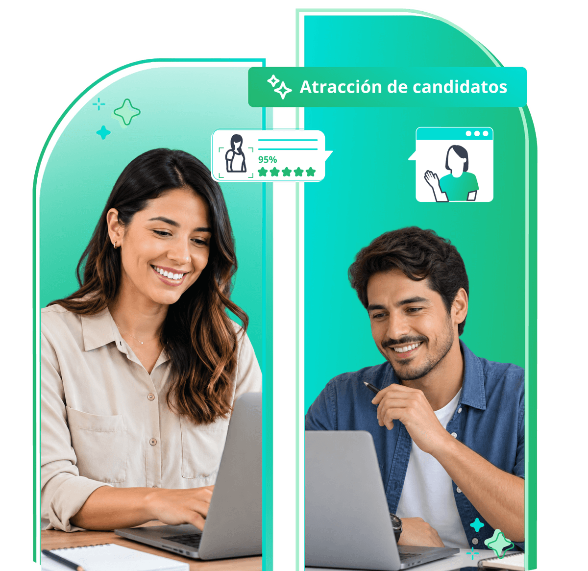 Atracción de candidatos y entrevistas con IA en Hiring Room